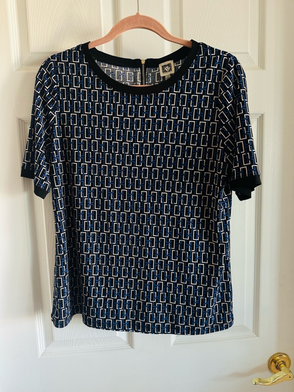 Anne Klein Geometric Pattern Top - Picture 1 of 4
